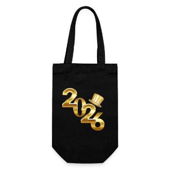 Nouvelle année 2026 - Sac à bouteille - noir - Devant