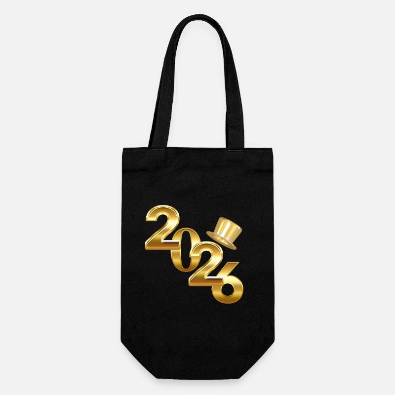 New Year 2026 - Gift Bag for Bottles - black