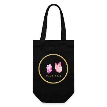 Papillons roses avec amour - avec amour - Sac à bouteille - noir - Devant