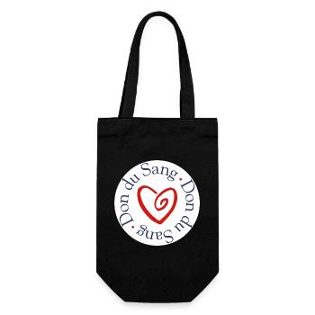 Blutspende, Herzsolidarität, - Geschenkbeutel für Flaschen - Schwarz - Vorne