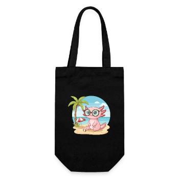 Mignon Axolotl avec des lunettes vacances d’été sur la plage - Sac à bouteille - noir - Devant