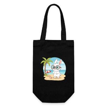 Vacances d’été sur la plage de Mignon avec des lunettes - Sac à bouteille - noir - Devant