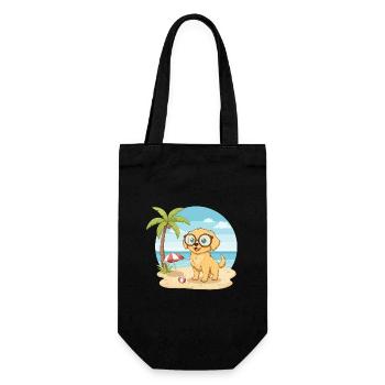 Vacances d’été sur la plage avec des lunettes - Sac à bouteille - noir - Devant