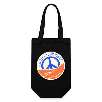 Protect Your Peace Mentale Gesundheit Achtsamkeit - Geschenkbeutel für Flaschen - Schwarz - Vorne