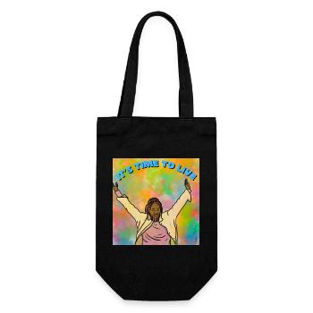 It's time to live - Gift Bag for Bottles - black - Front