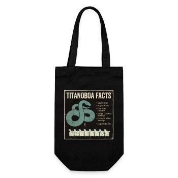 Titanoboa Facts Largest Snake of Prehistoric Times - Gift Bag for Bottles - black - Front