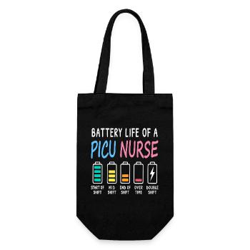 Battery Level of a Pediatric Intensive Care Nurse Humor - Gift Bag for Bottles - black - Front