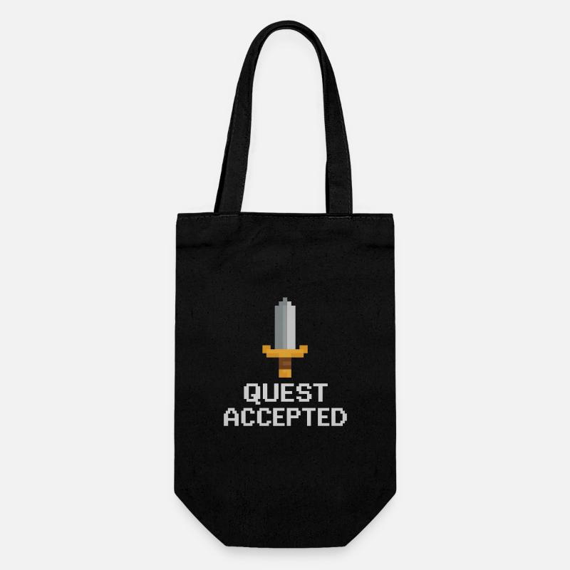 Quest akzeptiertes Pixelschwert - Geschenkbeutel für Flaschen - Schwarz