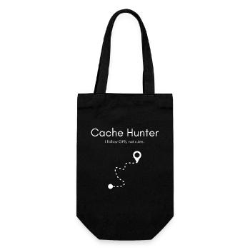 Cache Hunter Shirt – GPS Adventure Outdoor - Gift Bag for Bottles - black - Front