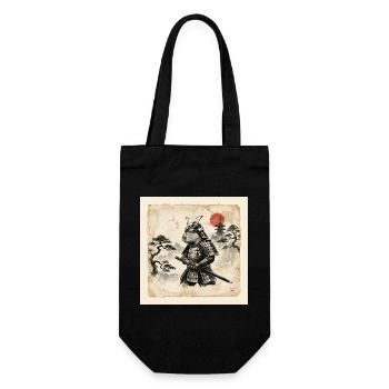 Capybara Samurai Japanese Warrior - Gift Bag for Bottles - black - Front