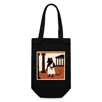 Roman Rat in Toga In Antiquity - Gift Bag for Bottles - black - Front