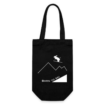 Born to ski - Gift Bag for Bottles - black - Front