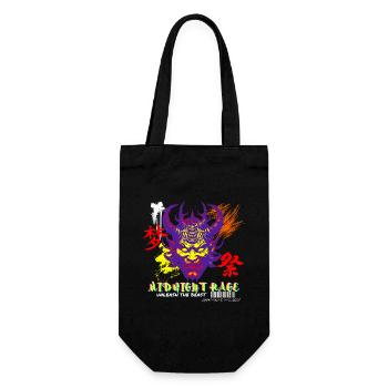 Midnight Rage Glitch Oni Face Urban Style - Geschenkbeutel für Flaschen - Schwarz - Vorne