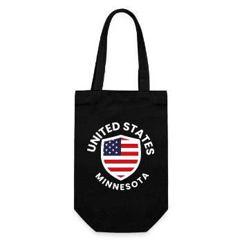 Patriotic USA Minnesota Schilddesign - Geschenkbeutel für Flaschen - Schwarz - Vorne