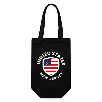 USA New Jersey Flag Badge - Gift Bag for Bottles - black - Front