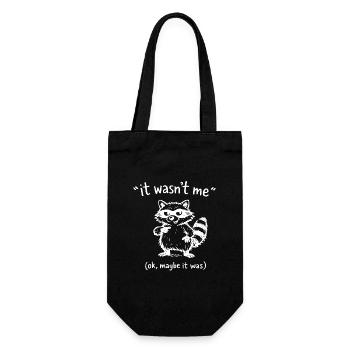 It Wasn't Me Maybe It Was Raccoon Doodle - Gift Bag for Bottles - black - Front