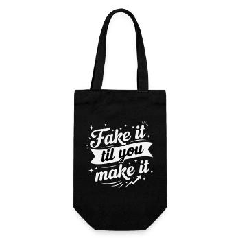 Fais semblant jusqu’à ce que tu y arrives - Blanc rétro audacieux - Sac à bouteille - noir - Devant