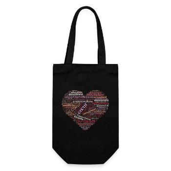 Herz der Worte in Liebe - Geschenkbeutel für Flaschen - Schwarz - Vorne
