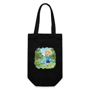 Bouno the Adventurer in the Crocodile Swamp - Gift Bag for Bottles - black - Front