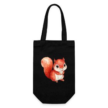 Forest Animal, Cute Squirrel for Kids - Gift Bag for Bottles - black - Front
