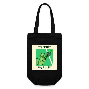 Joueur de tennis chat - Sac à bouteille - noir - Devant