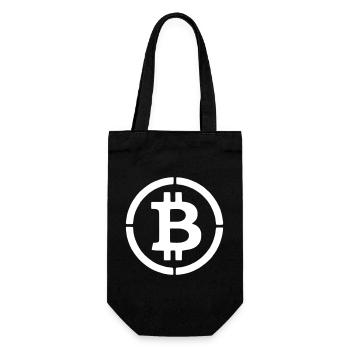 Bitcoin Logo B-Symbol Stencil Vektor - Geschenkbeutel für Flaschen - Schwarz - Vorne