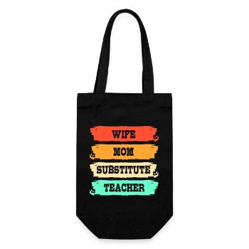 Vertretungslehrer Aushilfslehrer Ersatzlehrerin - Geschenkbeutel für Flaschen - Schwarz - Vorne