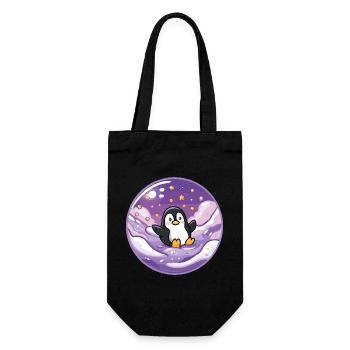 Pinguin im Eis-Universum - Gift Bag for Bottles - black - Front