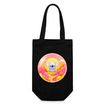 Koala im Neon-Wunderland - Geschenkbeutel für Flaschen - Schwarz - Vorne