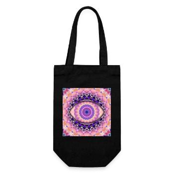 Kaleidoskopisches Augenmandala - Geschenkbeutel für Flaschen - Schwarz - Vorne