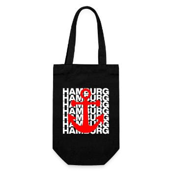 HAMBURG ANKER ROT, HAFEN, MOIN, HH, NORDDEUTSCH - Geschenkbeutel für Flaschen - Schwarz - Vorne