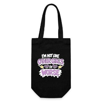 Not like other girls – Worse - Gift Bag for Bottles - black - Front