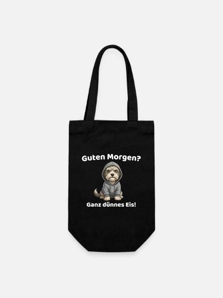 Guten Morgen Ganz Dünnes Eis Hund - Geschenkbeutel für Flaschen - Schwarz