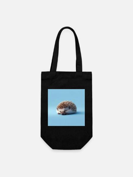 Hérisson Bleu Endormi - Sac à bouteille - noir