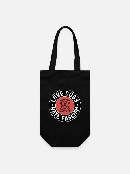 Liebe Hunde, hasse Faschismus – Antifaschistische Ware - Geschenkbeutel für Flaschen - Schwarz