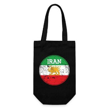 Vintage Iran Lion Emblem Round - Gift Bag for Bottles - black - Front