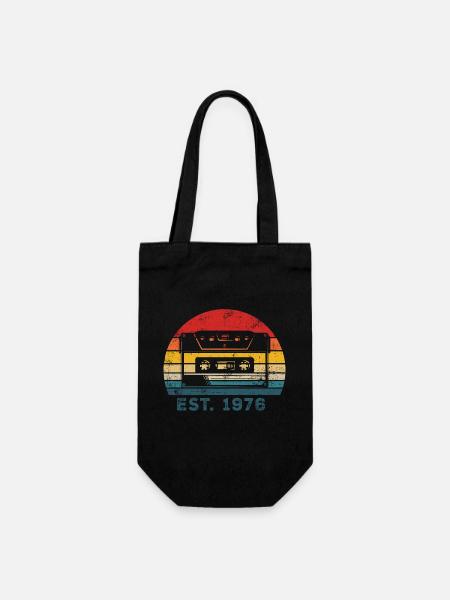 1976 50. Geburtstag - Geschenkbeutel für Flaschen - Schwarz