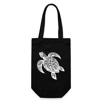 Tribal Turtle Mystical Nature and Geometry - Gift Bag for Bottles - black - Front