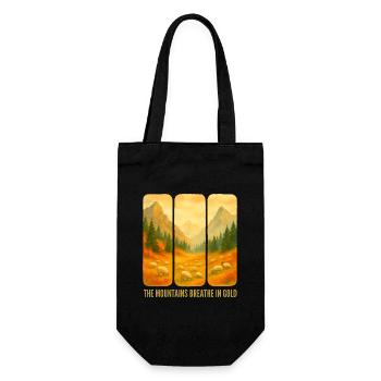 Mountains breathing gold - Gift Bag for Bottles - black - Front