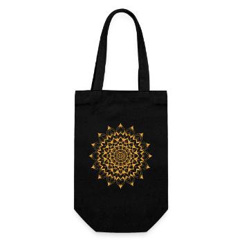 Mandala - Geschenkbeutel für Flaschen - Schwarz - Vorne