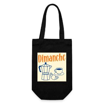 Sonntagskaffee-Croissant - Geschenkbeutel für Flaschen - Schwarz - Vorne