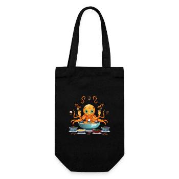 Small tentacle in ramen soup - Gift Bag for Bottles - black - Front