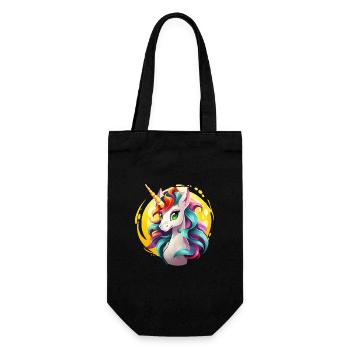 Rainbow Unicorn in Sonnencircle - Gift Bag for Bottles - black - Front
