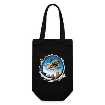 Pug Sprinter in the city run - Gift Bag for Bottles - black - Front