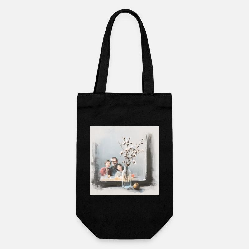 Family breakfast - Gift Bag for Bottles - black