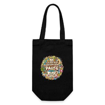 I'm only here for the break – coffee - Gift Bag for Bottles - black - Front