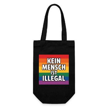 Personne n’est illégal - contre la droite - Sac à bouteille - noir - Devant