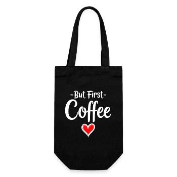 But First Coffee Coffee Lover Statement - Gift Bag for Bottles - black - Front