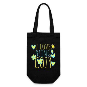 I Love Being Cozy Gemütlichkeit Zuhause Entspannt - Gift Bag for Bottles - black - Front