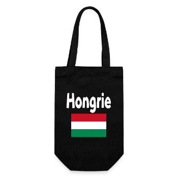 Hungary Flag and word Hungary - Gift Bag for Bottles - black - Front